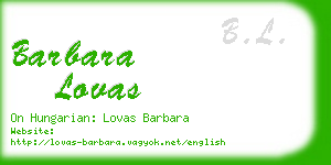 barbara lovas business card